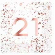Rose Gold 21 Lunch Napkins 16pk