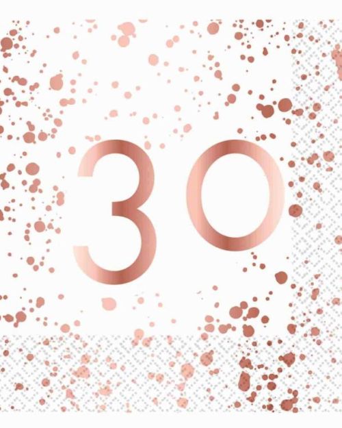 Rose Gold 30 Lunch Napkins 16pk