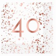 Rose Gold 40 Lunch Napkins 16pk