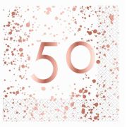 Rose Gold 50 Lunch Napkins 16pk