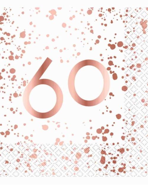 Rose Gold 60 Lunch Napkins 16pk