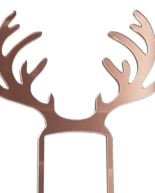 Reindeer Antlers Cake Topper – Rose Gold Mirror