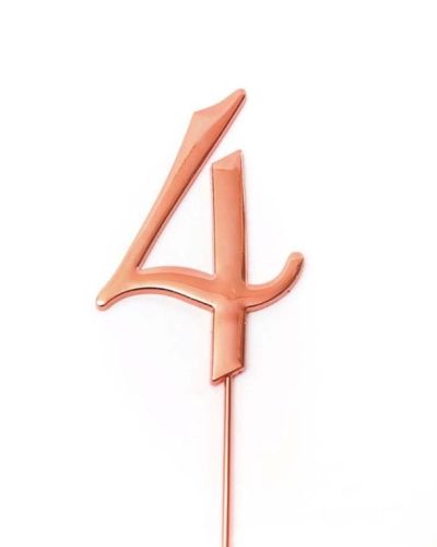 Rose Gold Cake Topper – Number 4