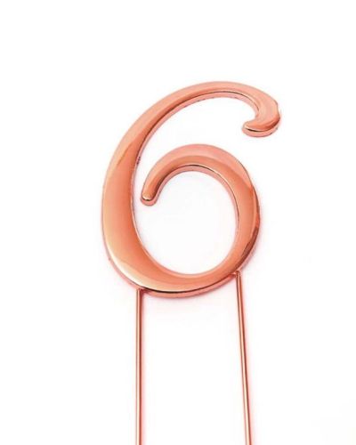 Rose Gold Cake Topper – Number 6