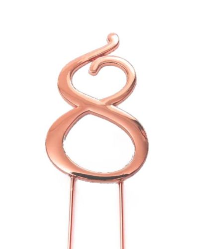 Rose Gold Cake Topper – Number 8