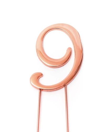 Rose Gold Cake Topper – Number 9