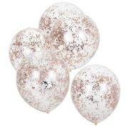 Rose Gold Confetti Balloons 5pk