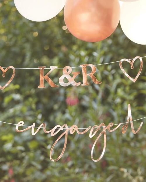 Rose Gold Customisable Engagement Bunting