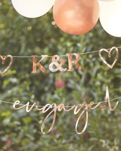 Rose Gold Customisable Engagement Bunting