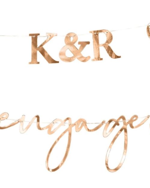 Rose Gold Customisable Engagement Bunting