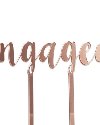 Engaged Cake Topper – Rose Gold Mirror