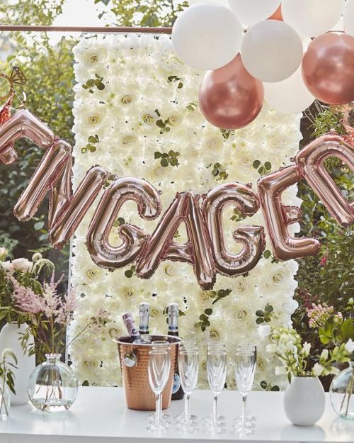 Rose Gold Engaged Balloon Bunting