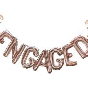 Rose Gold Engaged Balloon Bunting