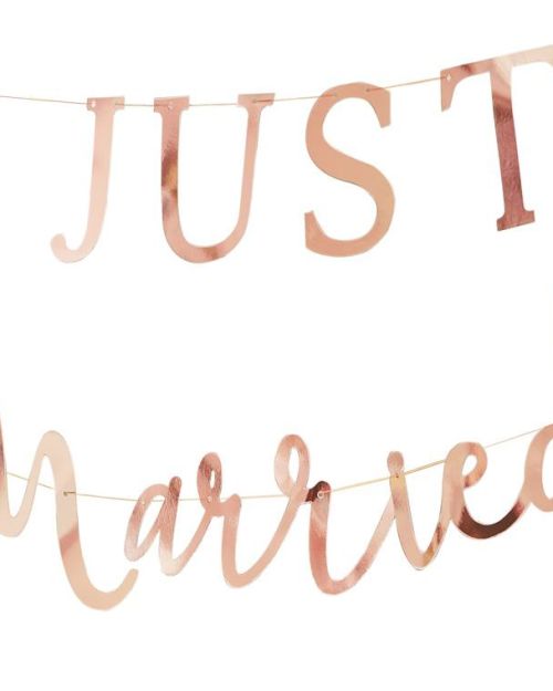 Rose Gold Just Married Bunting