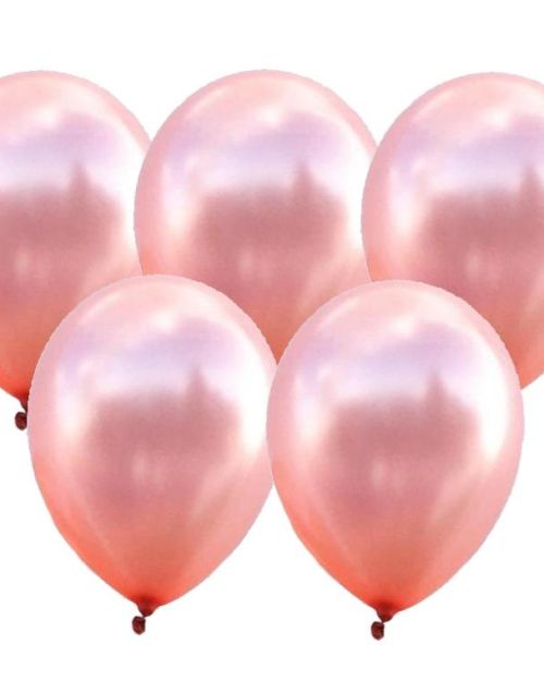 Rose Gold Metallic Balloons – 25pk