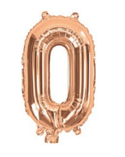 Mini Rose Gold Foil Balloon – Number 0
