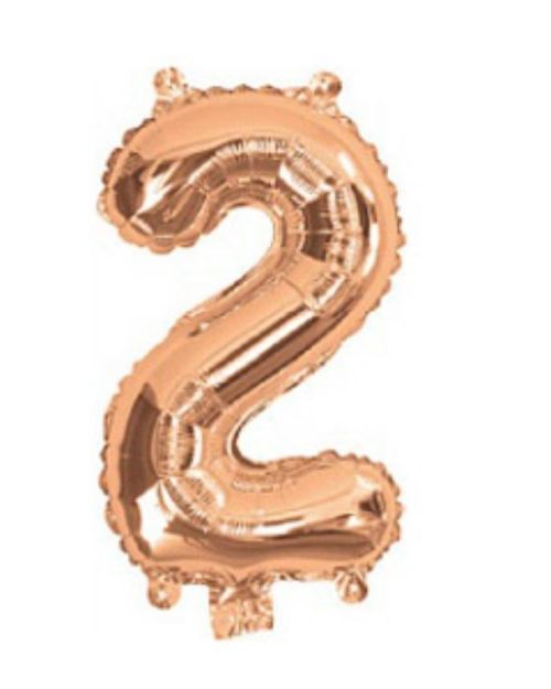 Mini Rose Gold Foil Balloon – Number 2