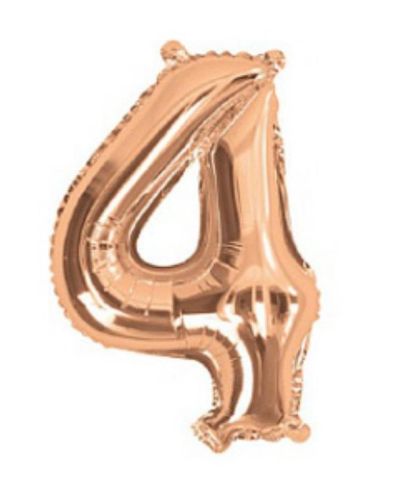Mini Rose Gold Foil Balloon – Number 4