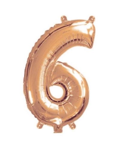Mini Rose Gold Foil Balloon – Number 6