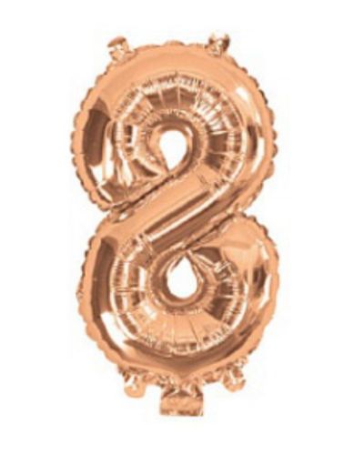 Mini Rose Gold Foil Balloon – Number 8