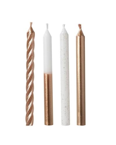 Metallic Mix Rose Gold Candles 12pk