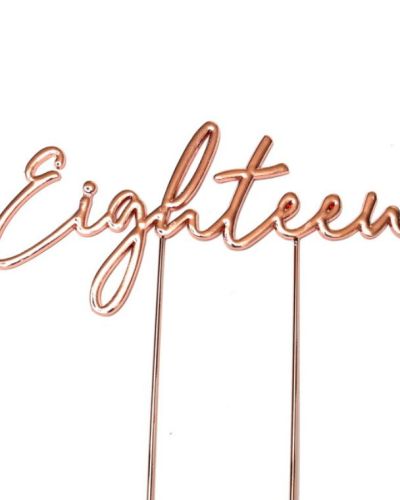 Rose Gold Plated Cake Topper – Eighteen