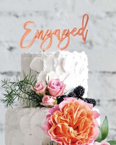 Rose Gold Plated Cake Topper – Engaged
