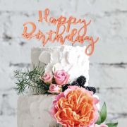 Rose Gold Plated Cake Topper – Happy Birthday