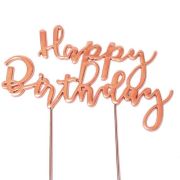 Rose Gold Plated Cake Topper – Happy Birthday