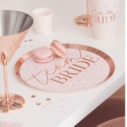 Hen Party Rose Gold Team Bride Plates 8pk