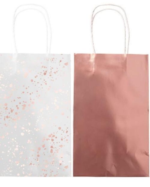 Rose Gold Paper Bags 8pk