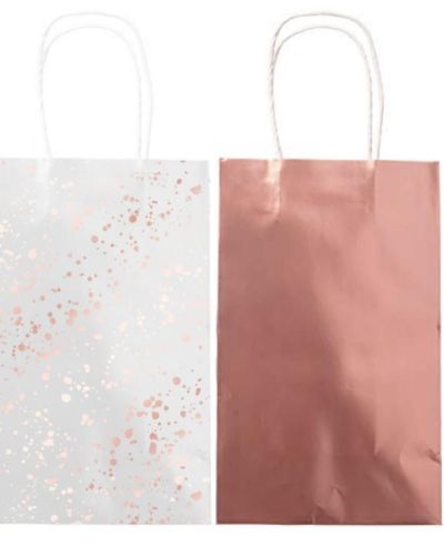 Rose Gold Paper Bags 8pk
