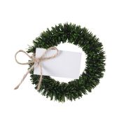 Rustic Christmas Wreath Place Card Holders 4pk