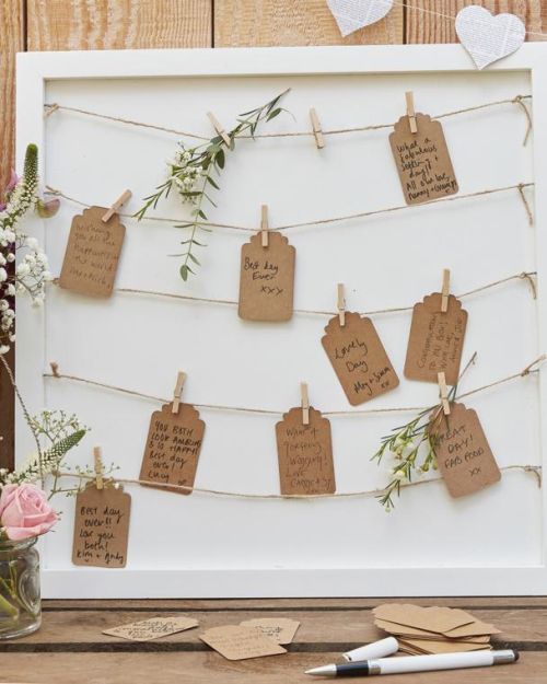 Rustic Country Peg & String Frame Guest Book Alternative