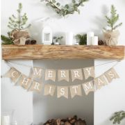 Rustic Merry Christmas Hessian Bunting