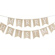 Rustic Merry Christmas Hessian Bunting