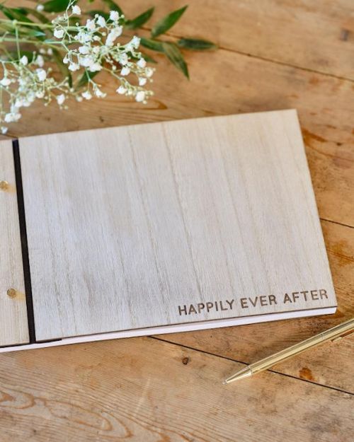 Rustic Romance Wooden Wedding Guest Book