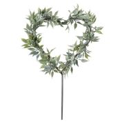 Sage Wedding Foliage Heart Cake Topper