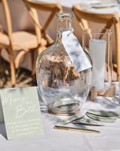 Sage Wedding Message in a Bottle Guest Book Alternative