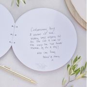 Sage Wedding Wooden Round Guest Book