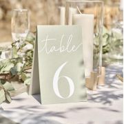 Sage Wedding Table Numbers 1-12