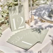 Sage Wedding Table Numbers 1-12