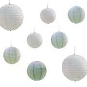 Sage & White Paper Lanterns 8pk
