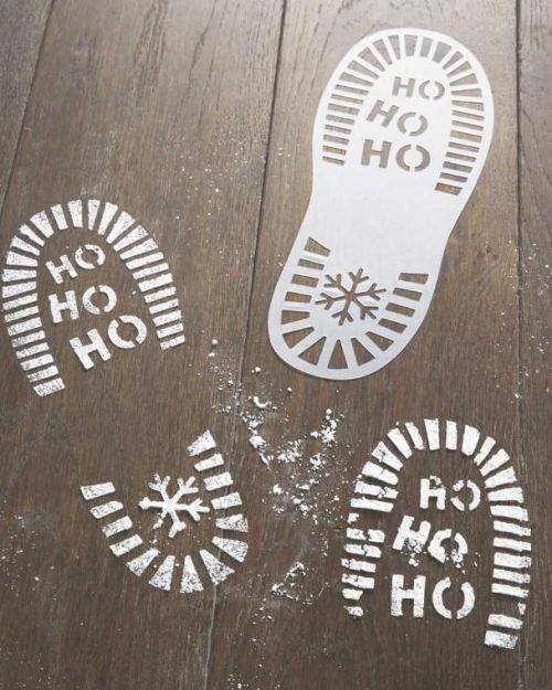 Santa’s Footprint Christmas Stencils