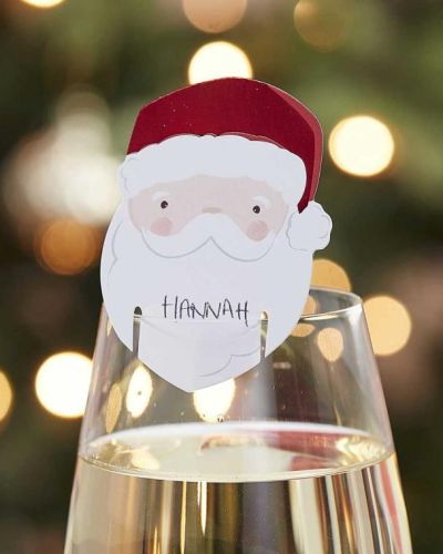 Santa Glass Decorations 12pk