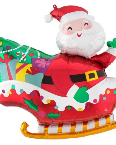 Santas Sleigh SuperShape Foil Balloon
