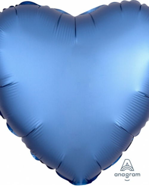 Heart Shaped Foil Balloon – Satin Luxe Azure