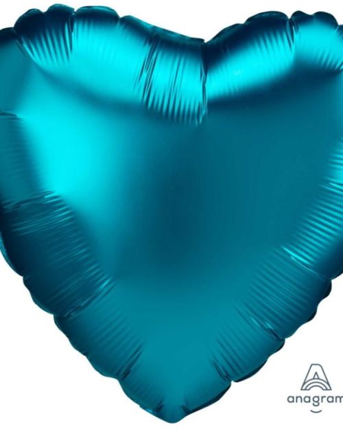 Heart Shaped Foil Balloon – Satin Luxe Aqua