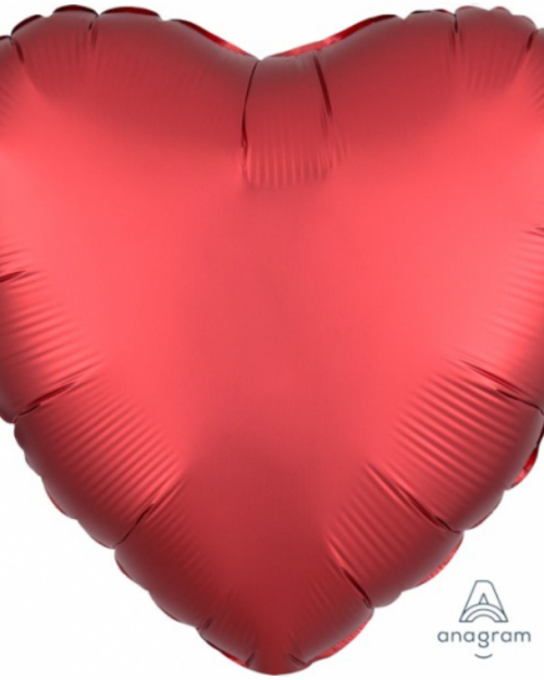 Heart Shaped Foil Balloon – Satin Luxe Sangria