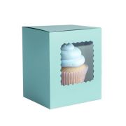 Scalloped Single Cupcake Box 6pk – Pastel Blue